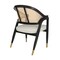 Merrick Lane Bronson Cane Rattan Padded Accent or Dining Chair with Metallic Accented Legs